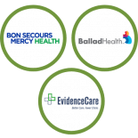 bon secours evidencecare and ballad logos in green circles